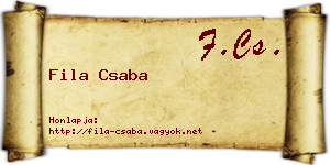 Fila Csaba névjegykártya